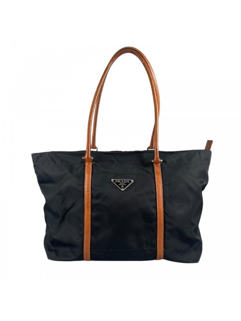 Prada Handbag Nylon Black Silver